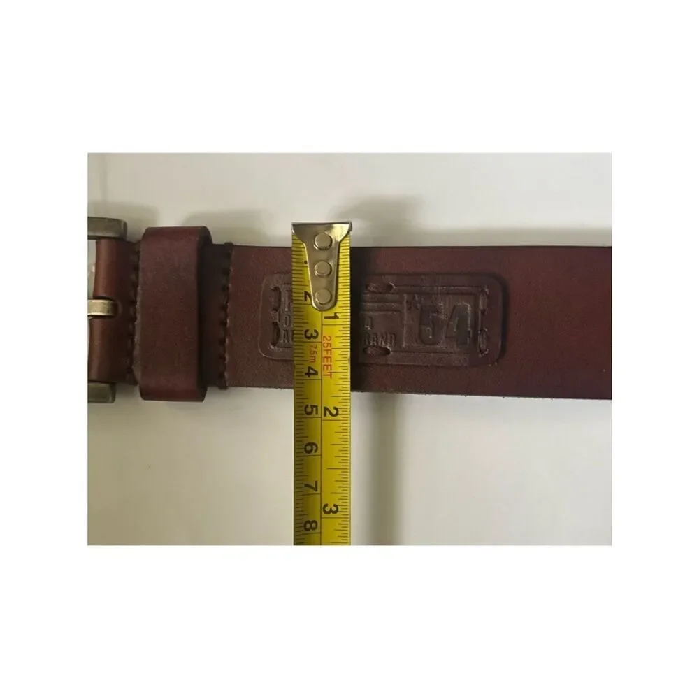 Vintage Fossil Even Patch Insert Brown Belt Size 40~ New